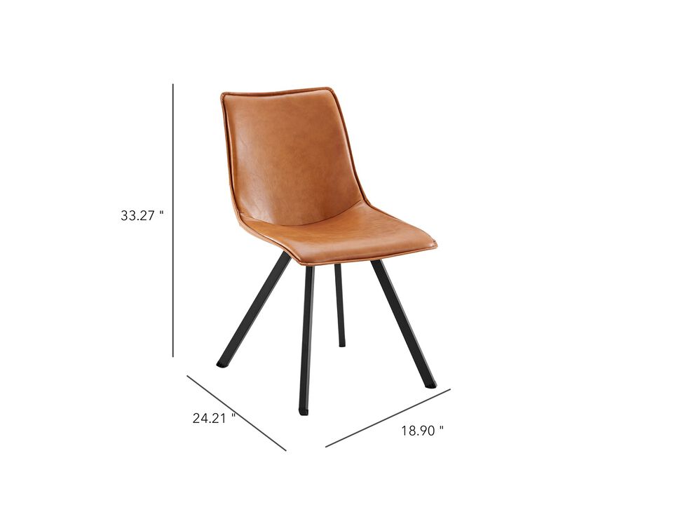Modern PU Leather Dining Chair with Metal Legs,Set of 4