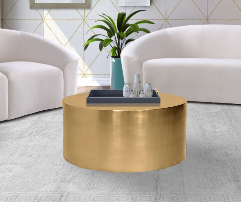 Meridian Furniture Cylinder Brushed Gold Coffee Table image number 1