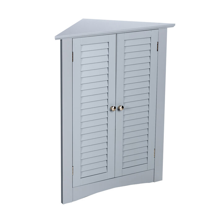 Bathroom Corner Storage Freestanding Floor Cabinet with Shutter Door