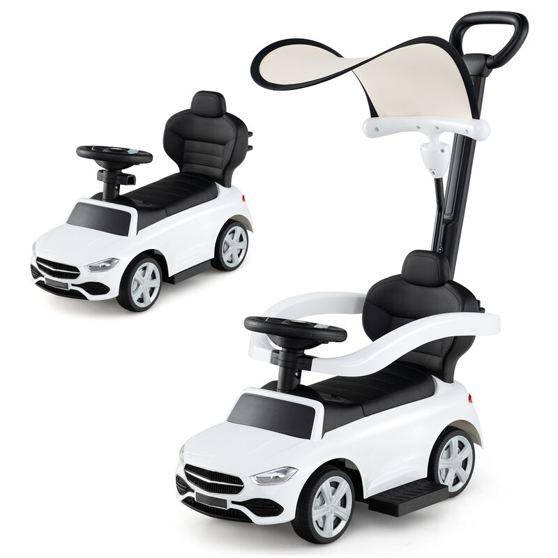 3 in 1 Toddler Ride On Push Car with Canopy Sliding Function and Stroller image number 3
