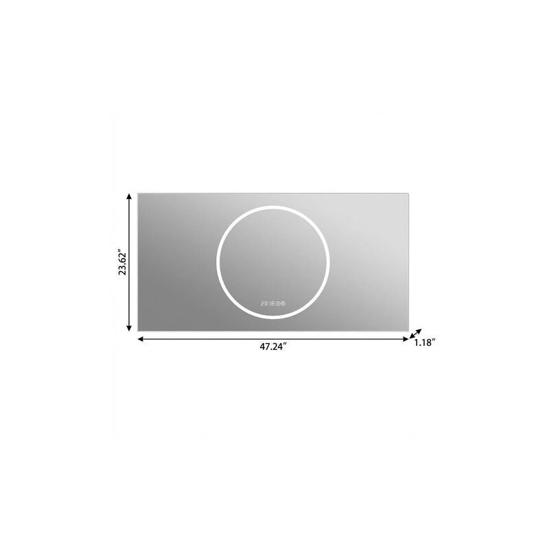 HomeRoots 24" Lighted Frameless Anti Fog Bathroom Vanity Mirror image number 2