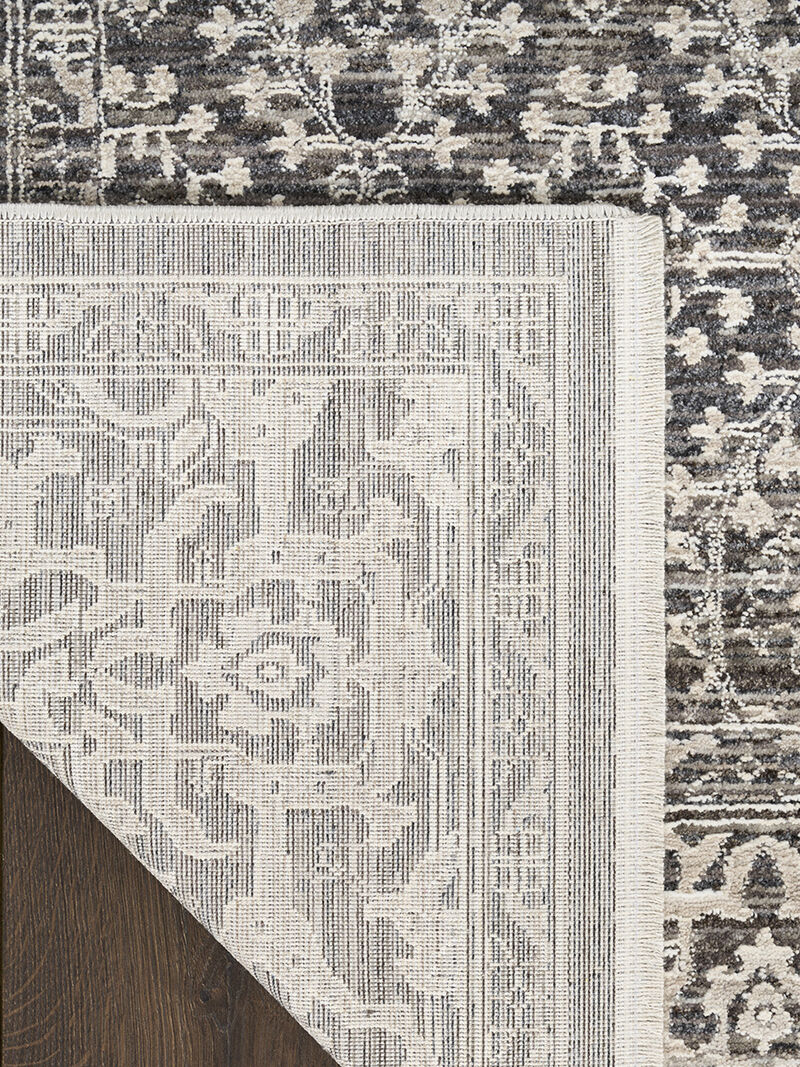 Shadows SHW04 Charcoal/Ivory 2'2" x 10' Rug image number 1