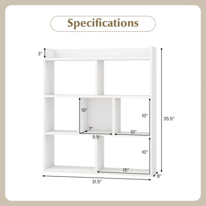 Hivvago 7 Cubes Open-back Bookshelf with Anti-Toppling Devices