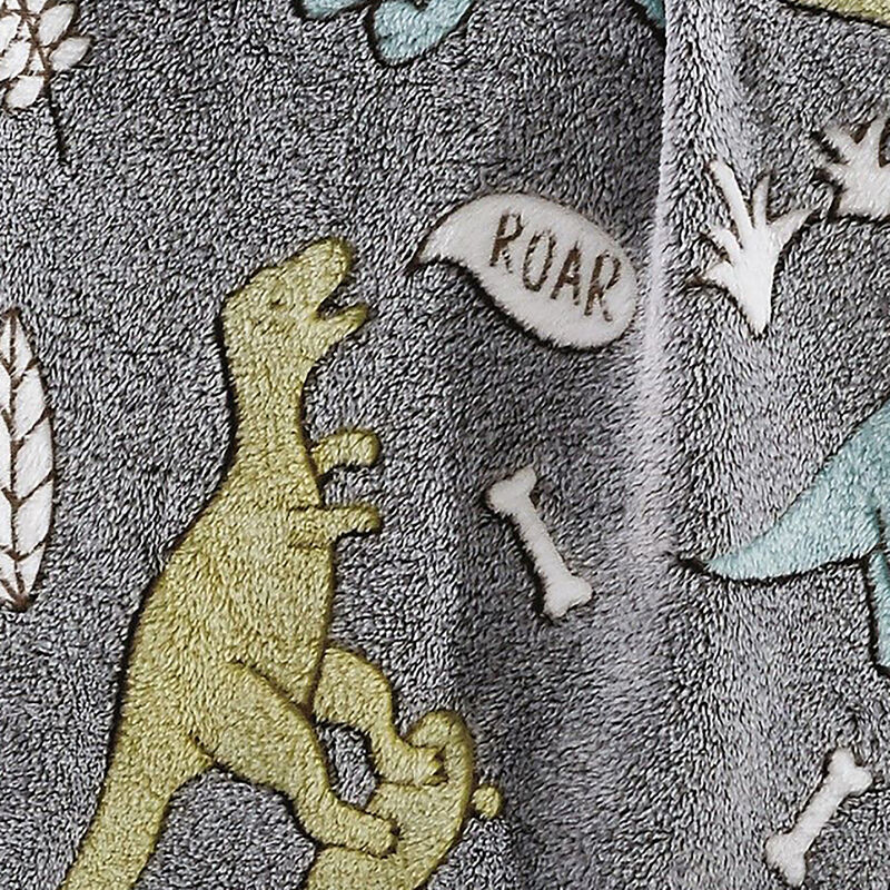 Dino Friends Micro Plush All Season Throw Blanket 50" X 60" Gray by Plazatex