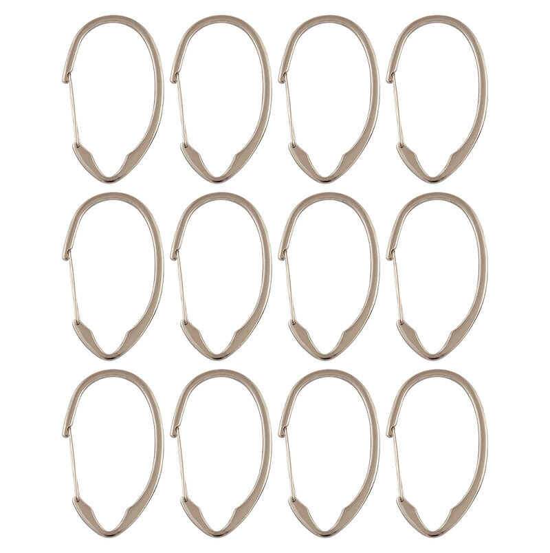 Rust-Proof Shower Curtain Hooks with Clasp Closure, Set of 12 image number 3