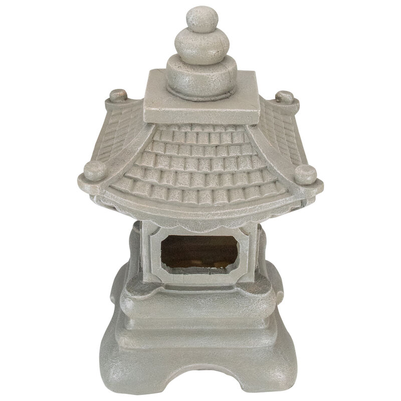 13.5" Dark Gray Pagoda Outdoor Garden Statue image number 3