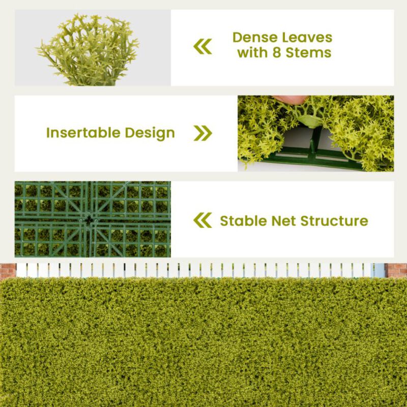 Hivvago 12 Pieces Artificial Grass Wall Panels for Garden Yard Balcony