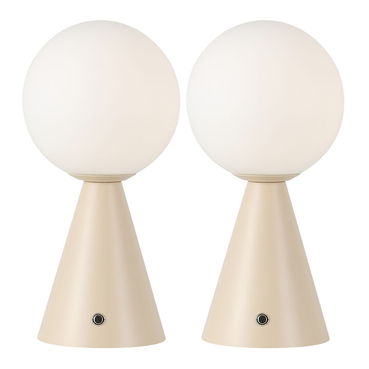 Macie 11.75" Modern Minimalist Globe Rechargeable/Cordless Dimmable Integrated LED Table Lamp with Touch Sensor