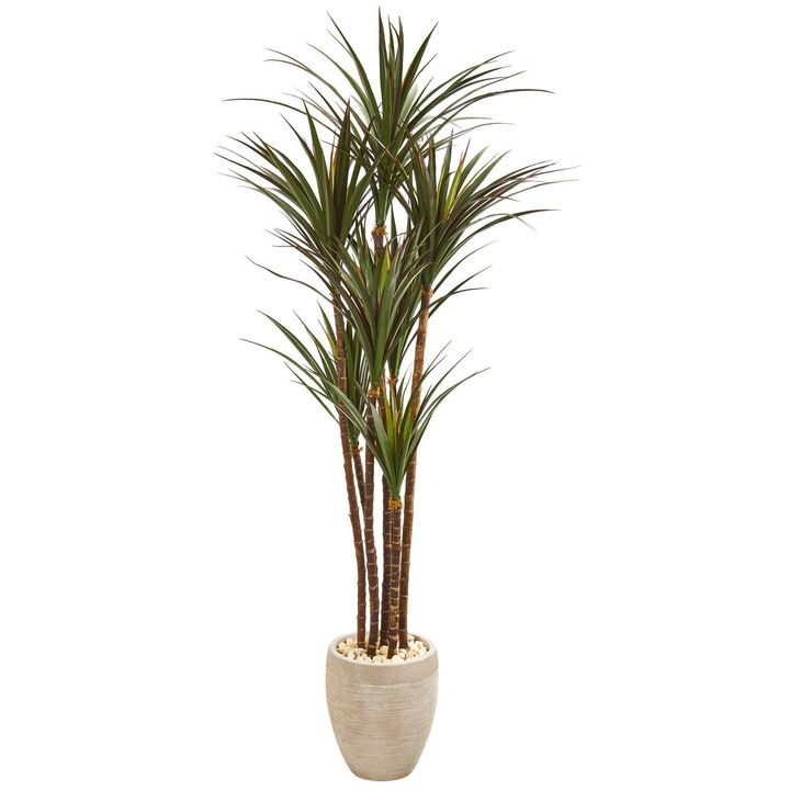 Nearly Natural 68-in Giant Yucca Artificial Tree in Planter UV Resistant