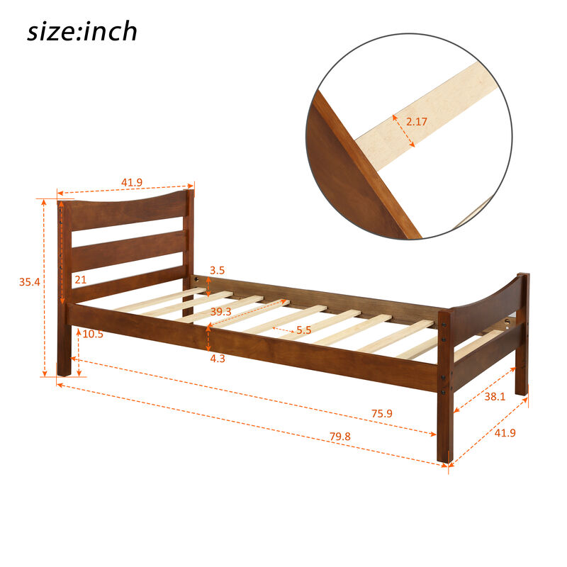 Merax Wood Platform Bed with Headboard and Wooden Slat Support