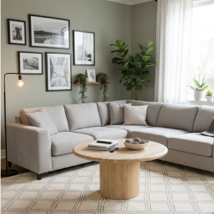 Travertine Marble Round Coffee Table | OROA Modern Lavaca