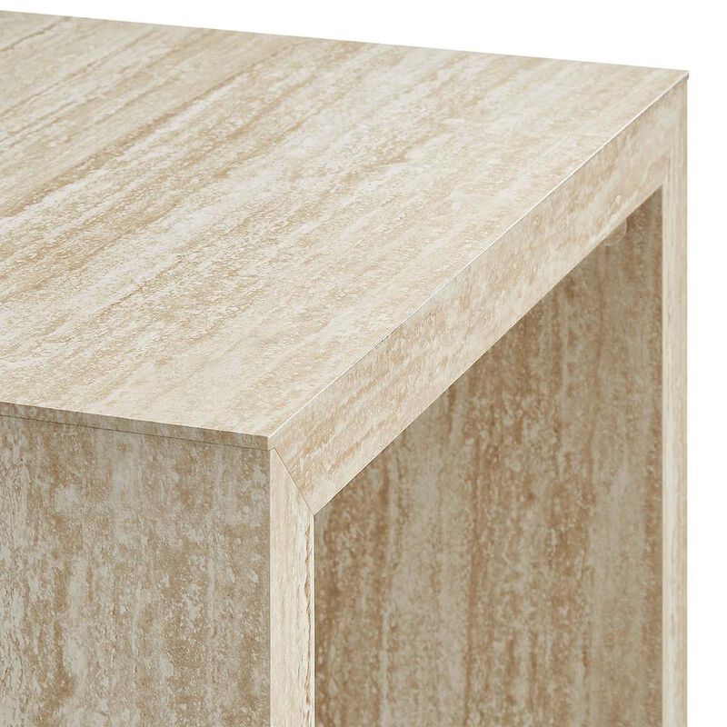 Mirella Faux Travertine Side Table image number 6