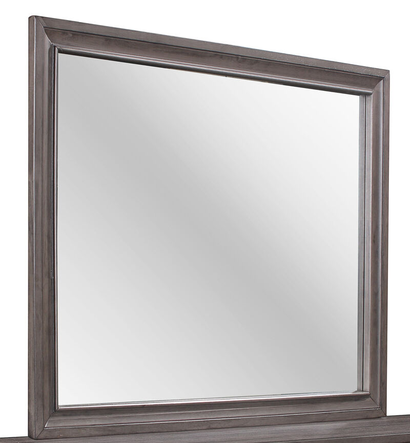 HomeRoots 37" Gray Wood Framed Accent Mirror image number 3