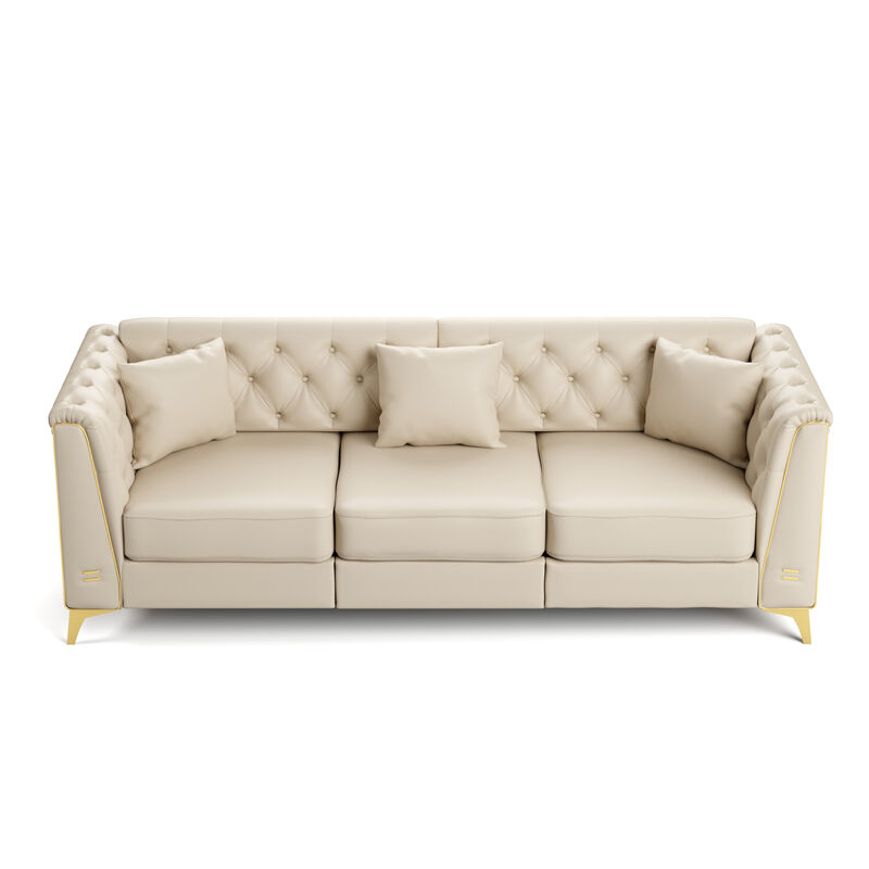 Wotvo Luxury Modular Chesterfield Sofa Set image number 4