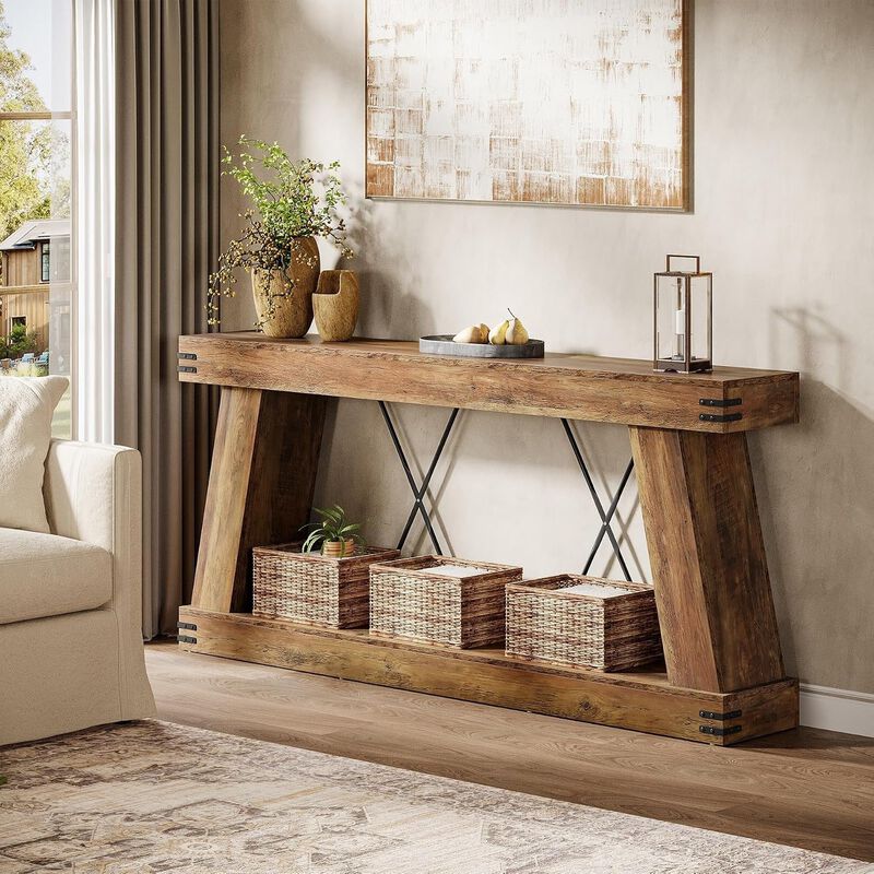 Tribesigns Farmhouse Wood Console Table image number 3