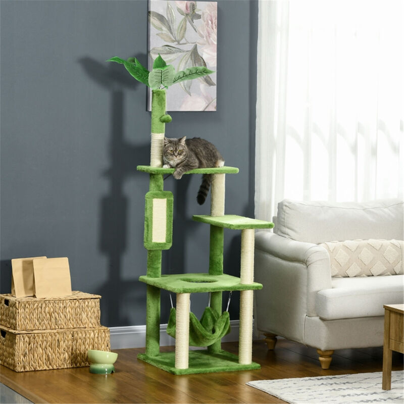 Cat House & Climbing Tower Multi-Level Cat Tree with Perches, Condos & Scratching Posts