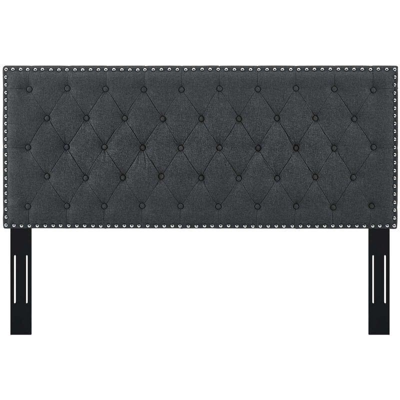 Modway - Helena Tufted Full / Queen Upholstered Linen Fabric Headboard Gray image number 2