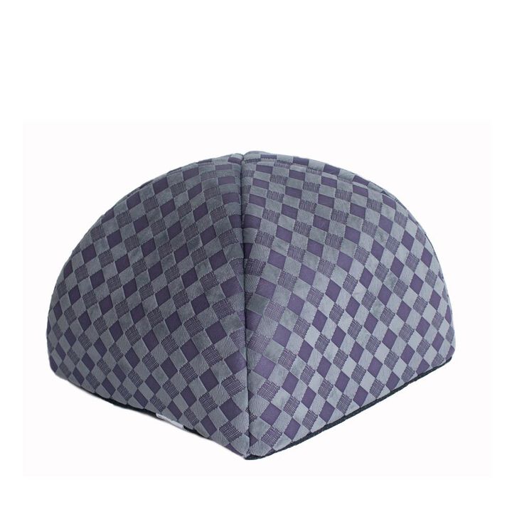 Armarkat Cat Bed, Purple Gray Combo Checkered Pattern