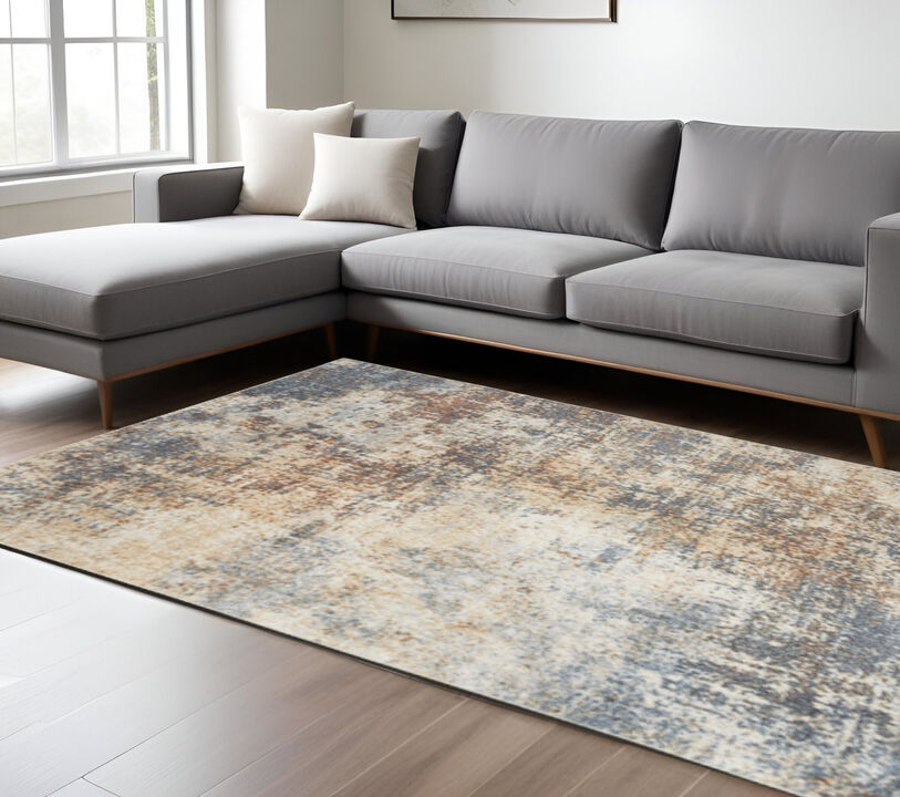 HomeRoots Abstract Distressed Washable Area Rug