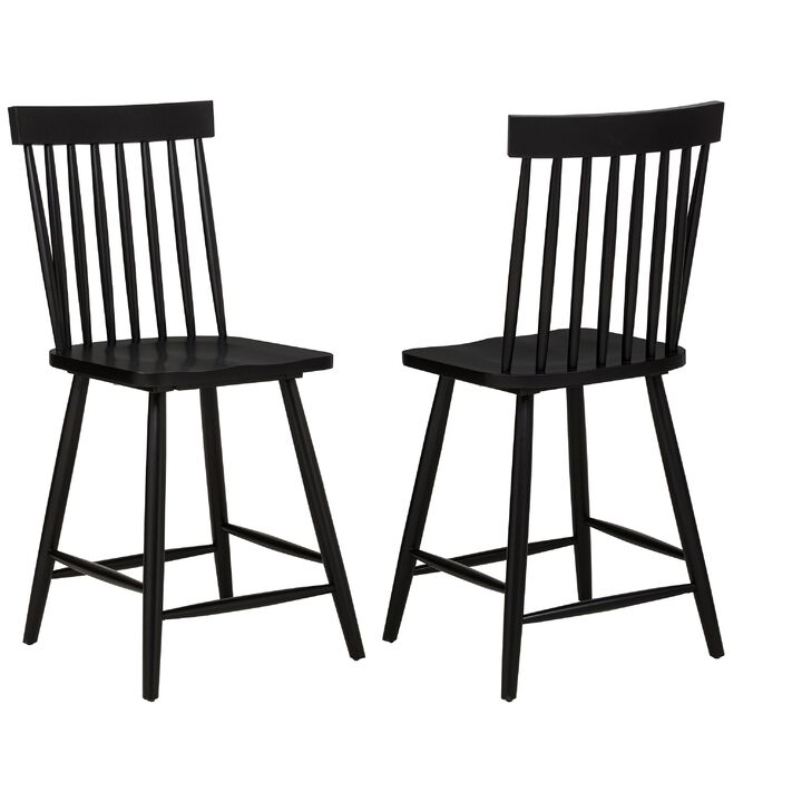 Andy Counter Height Chair Set of 2, Windsor Spindle Back, Wood