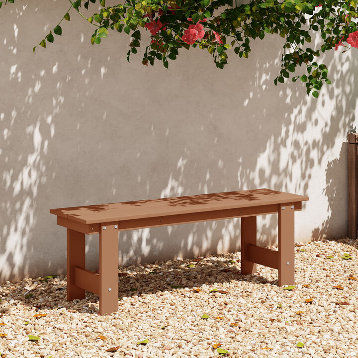 WestinTrends Outdoor HDPE 48" Modern Backless Patio Bench