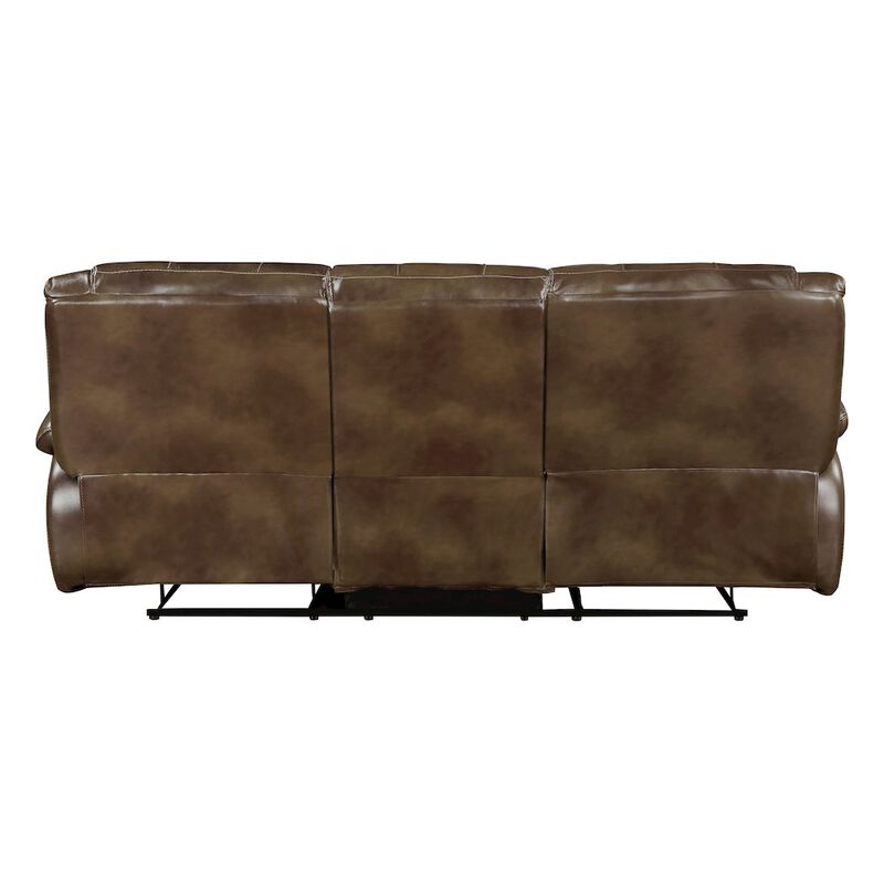 Lexicon Ellicott Leather Double Reclining Sofa In Brown
