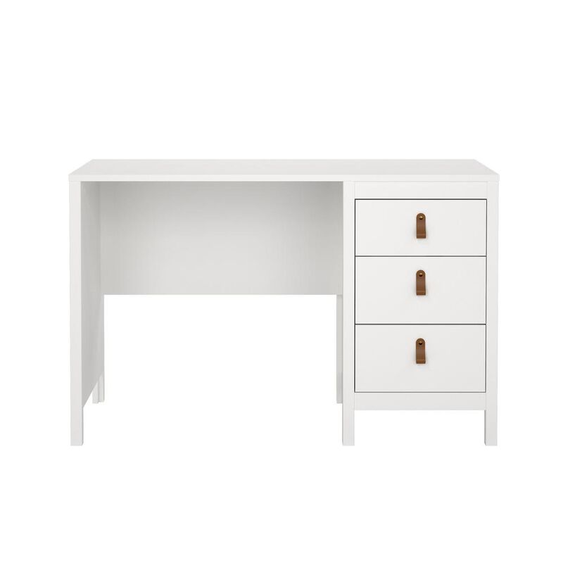 Tvilum Madrid Home Office Writing Desk with 3 Storage Drawers, White