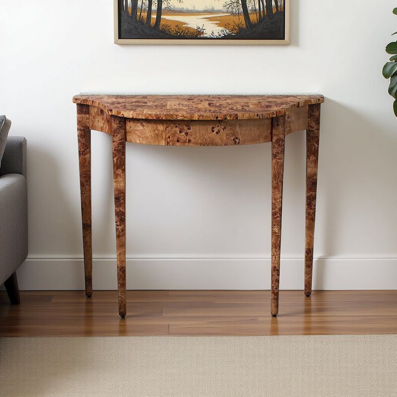 Starlight Canyon Home Medium Brown Half Moon Console Table for Entryway and Living Room Decor image number 3