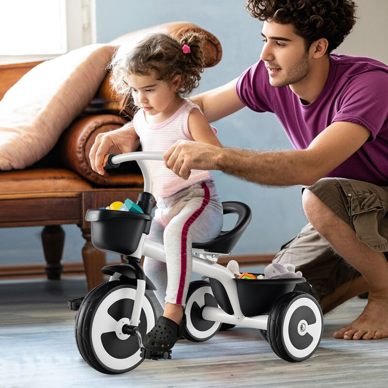 Toddler Tricycle with Adjustable Seat and Dual Storage Baskets for Park and Yard image number 1