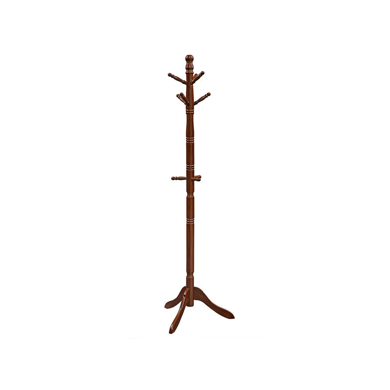Solid Wood Coat Rack Stand with 10 Hooks - Freestanding Hall Tree