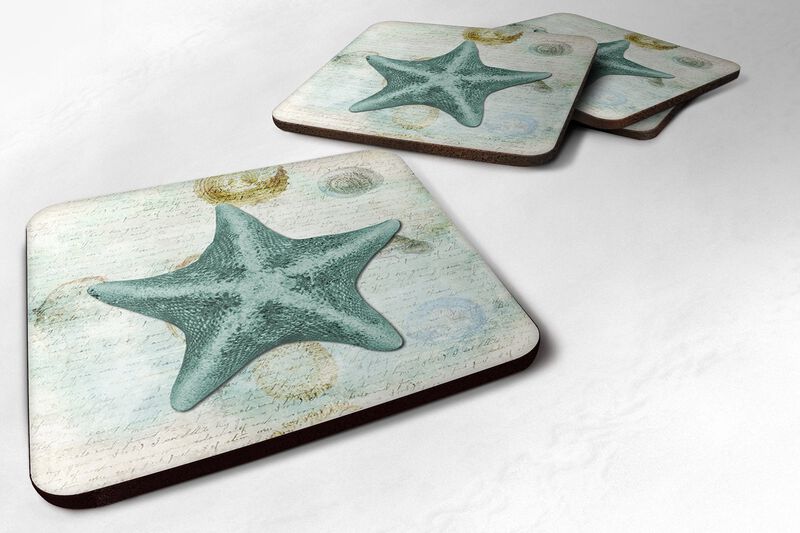 Caroline's Treasures SB3043FC Starfish Foam Coasters (Set of 4), 3.5 H x 3.5 W, Multicolor image number 0