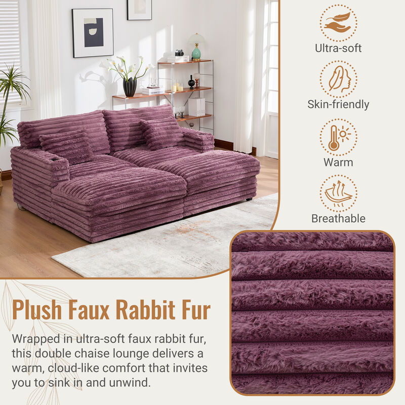 Oversized Chaise Sofa Loveseats image number 4