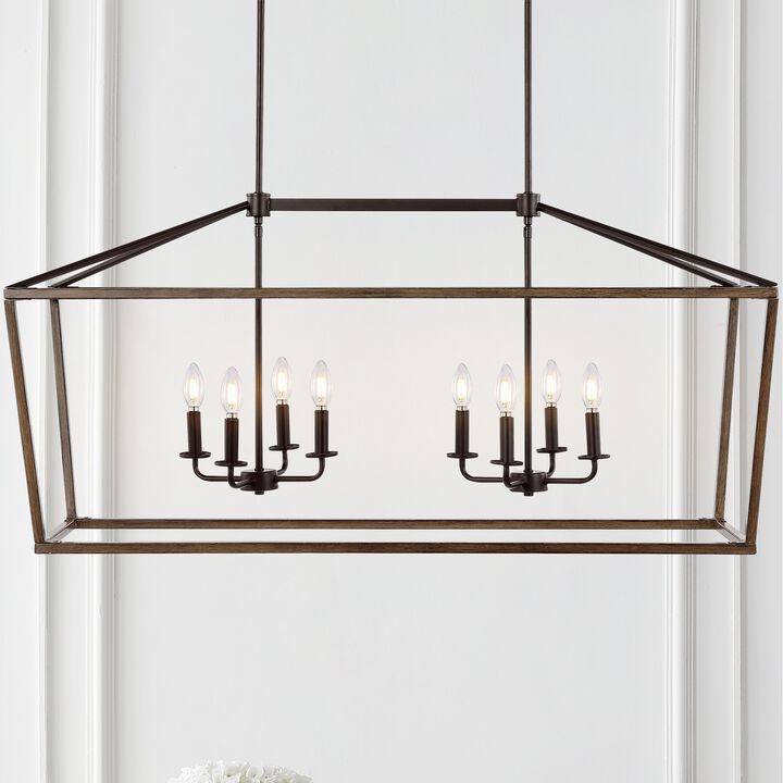 Oria Iron Farmhouse Industrial Lantern LED Pendant