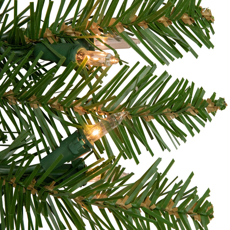 Pre-Lit Rockwood Pine Artificial Christmas Wreath  48-Inch  Clear Lights image number 1
