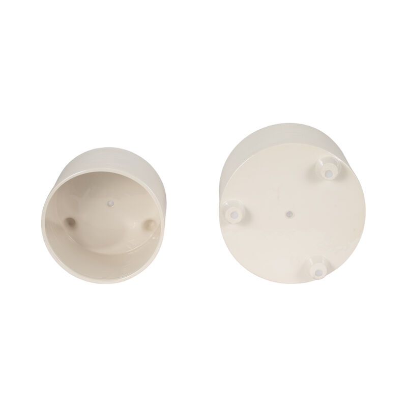 Iridescent Ribbed Planters, Ivory