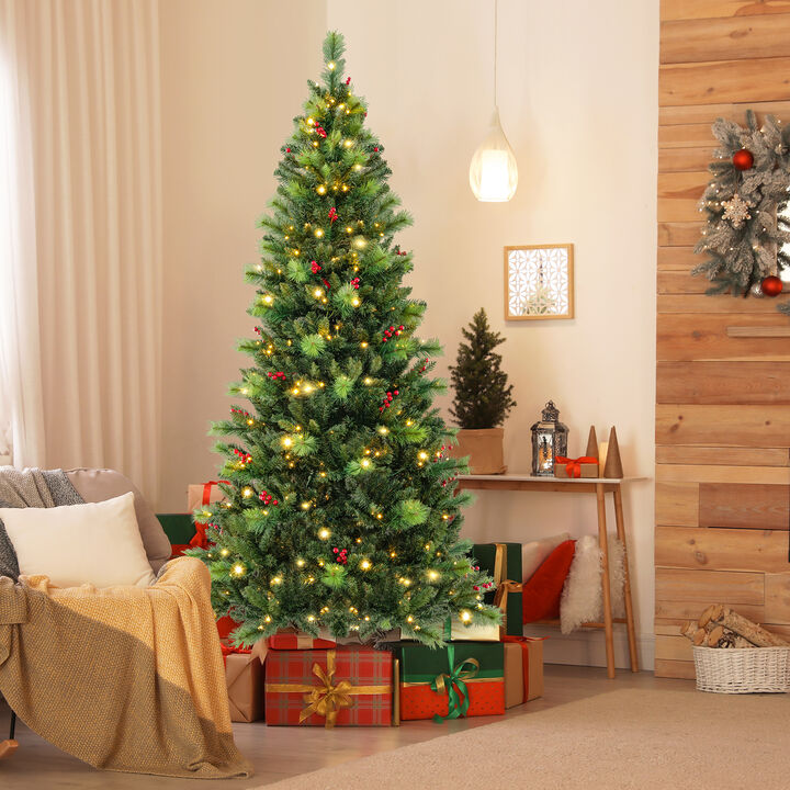 Pre-Lit Artificial Christmas Tree for Holiday Decoration and Festive Ambience