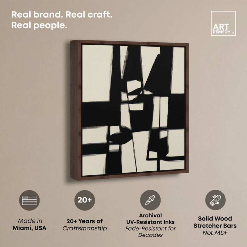 Binary Fracture I Abstract Canvas Print by Art Remedy image number 2
