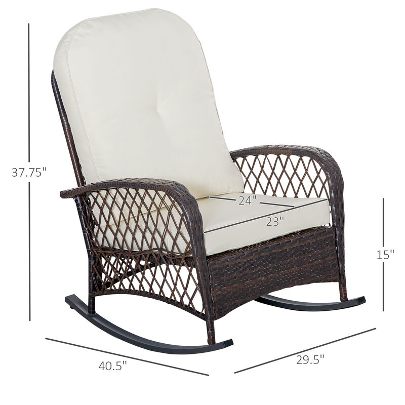 Hivvago Patio Rattan Rocking Chair image number 2