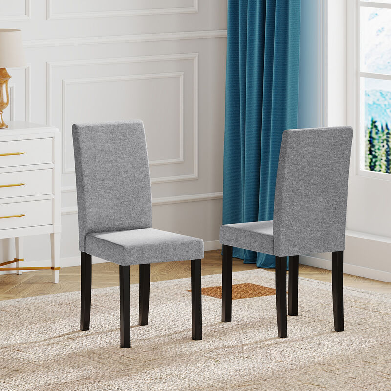 Mid-Century Modern Parsons Dining Chairs Set of 2, Fabric Upholstered image number 1