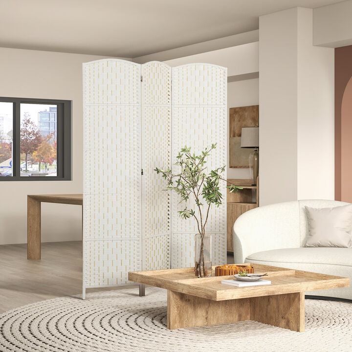 Hivvago Folding Room Divider with 3 Panels and Woven Design