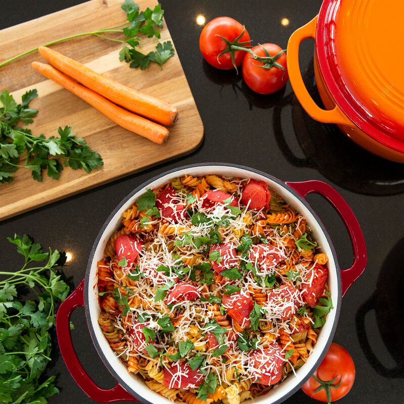 QuikFurn 6 Quart Large Cast-Iron Dutch Oven Kitchen Cookware