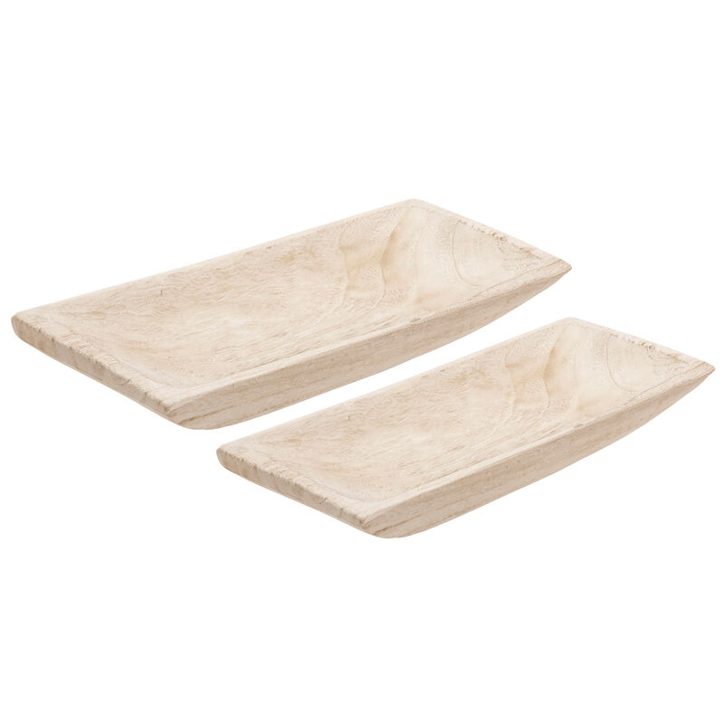 S/2 Wood Rectangular Tray image number 0