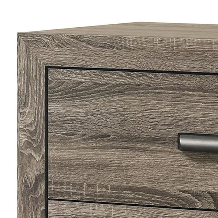 Shannon 45 Inch Tall Dresser Chest, Wood, Metal Handles, 4 Drawers, Brown