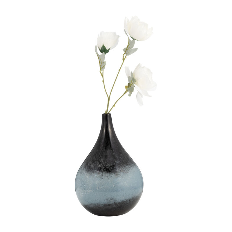 Glass, 12" Vase Blue Ombre image number 1