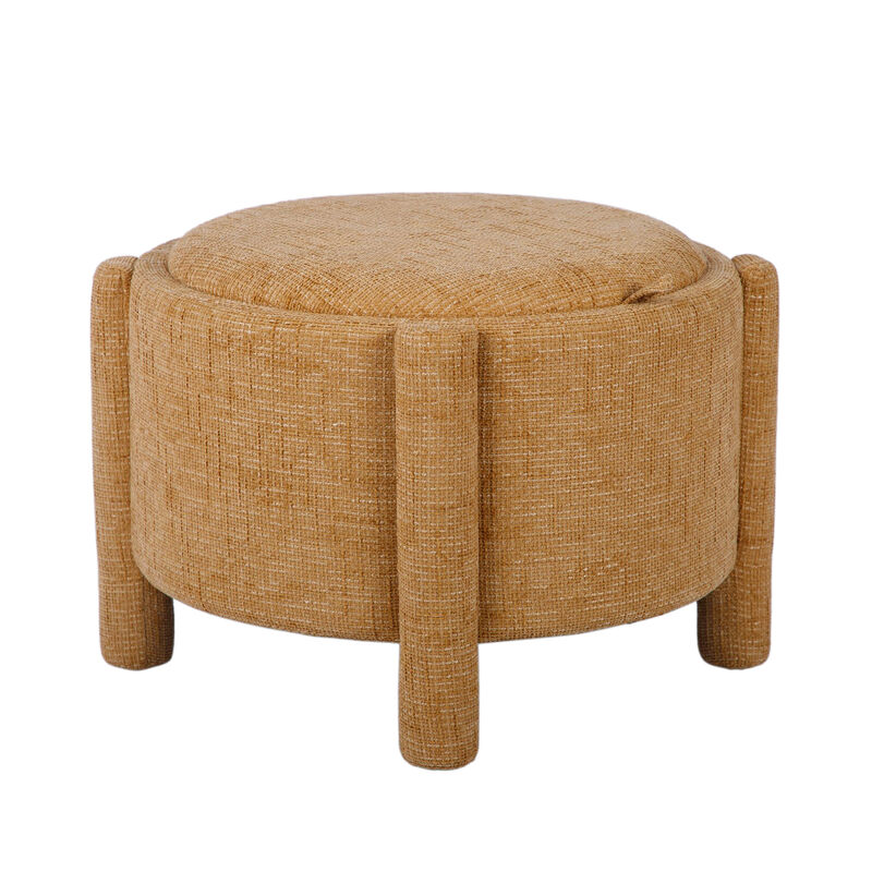Bellamy Curry Chenille Storage Stool With Reversible Tray Top image number 2