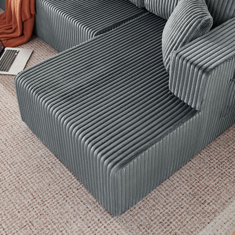 Sudvir 132" U-Shaped Modular Sectional Sofa image number 3