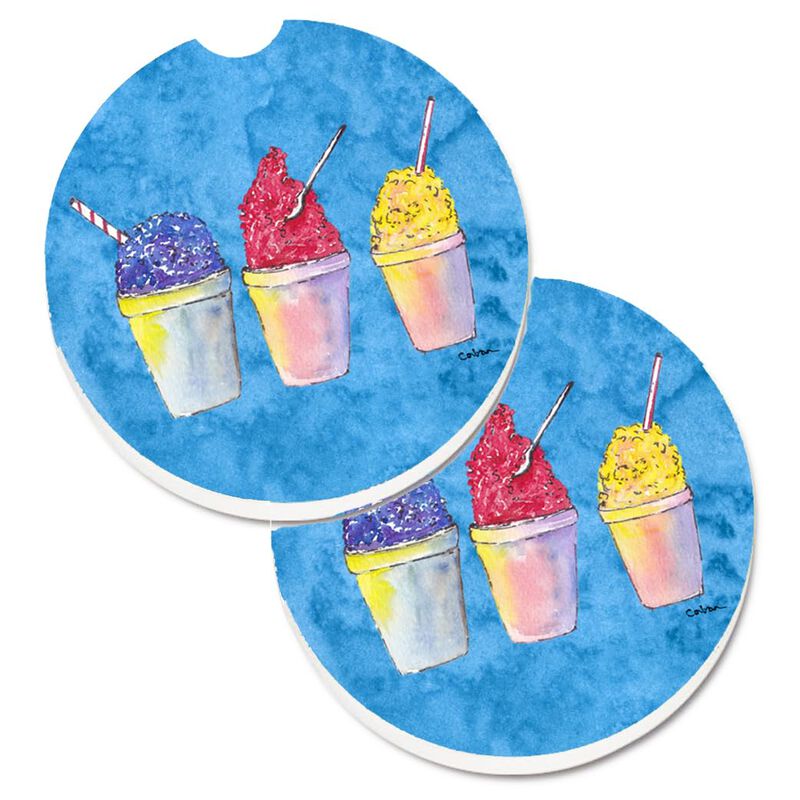 Caroline's Treasures Snowballs & Snowcones Set of 2 Cup Holder Car Coasters 8780CARC, 2.56, Multicolor