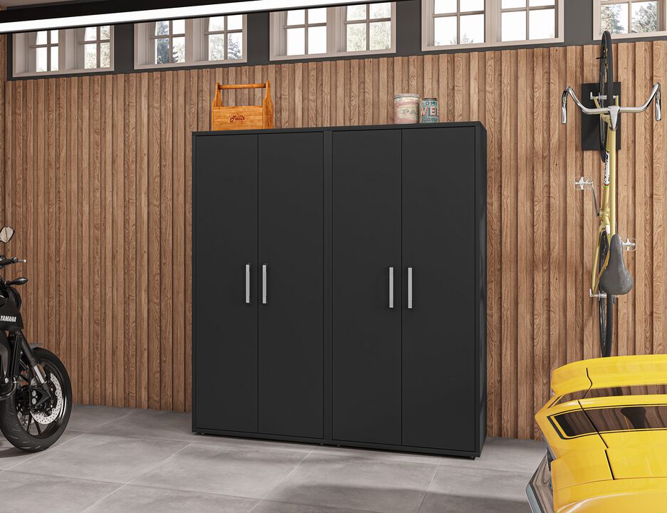 Eiffel Black Garage Cabinets (Set of 2)