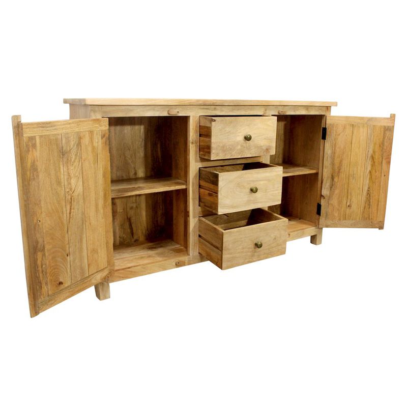 Alex Hamilton Bayside 60 3-Drawer 3-Door Sideboard in Natural Finish