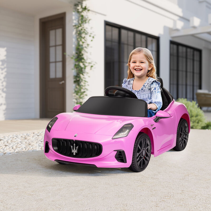 BreeBe Maserati Gran Turismo Licensed 12V Kids Electric Car w/ Remote Control, Soft Start, LED Lights, Music, Horn image number 1